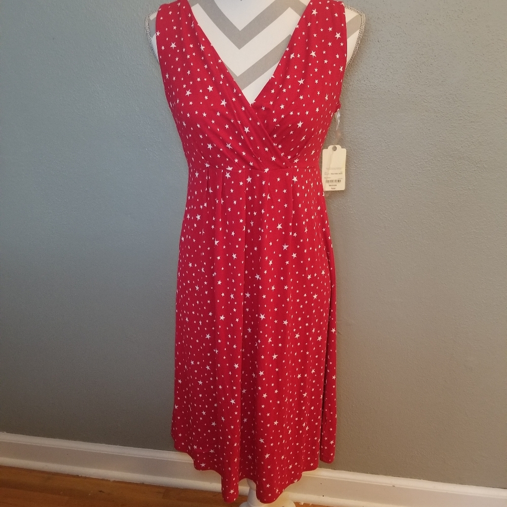 NWT red dress with stars St John's Bay